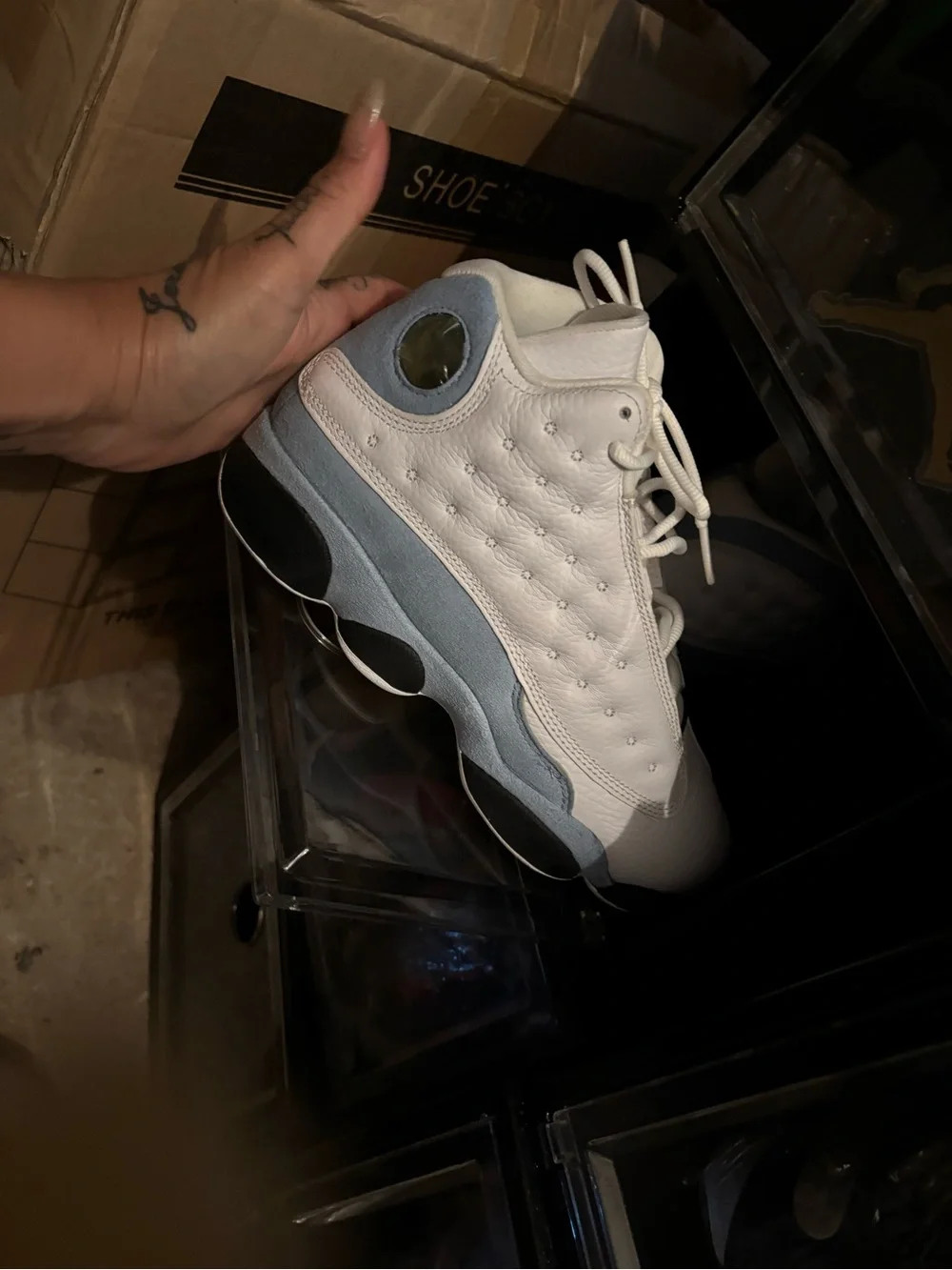 Jordan Retro 13 Low White Light Blue Black Sneakers